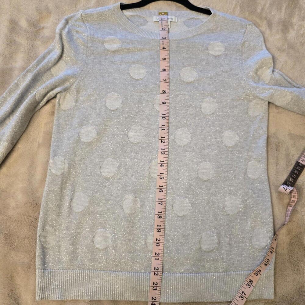 Liz Claiborne Women's Gray Metallic Silver Long Sleeve Pullover Sweater Size L - Picture 5 of 7